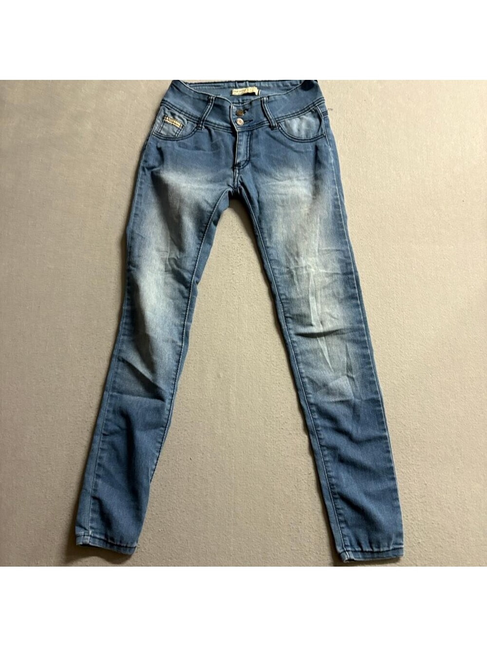 Bershka BSK Denim Collection Skinny Jeans Womens Size 26 Blue Stretch Low Rise